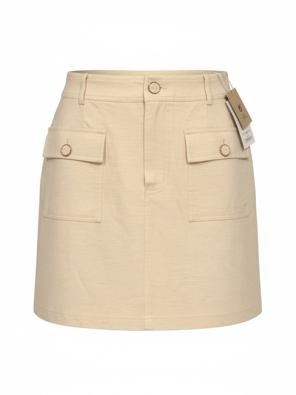 MOTF Cream Textured Skirt with Lining - Picture 3 of 7